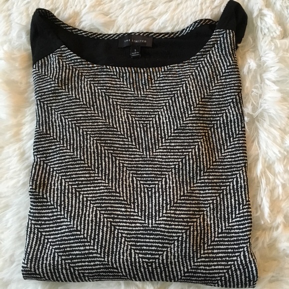 The Limited Tops - The Limited black and white patterned top